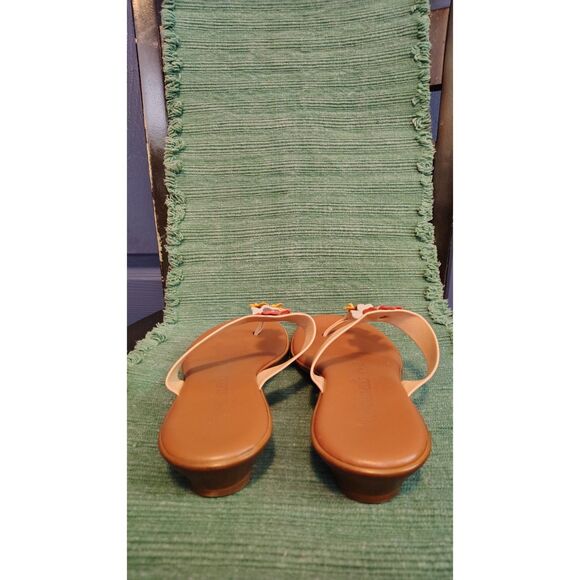 Toscanella Made In Italy Womens Nana Low Wedge Floral Thong Sandal Size 7.5 - Picture 5 of 7